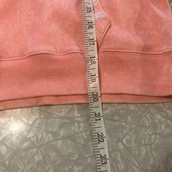 victoria’s secret pink peach/pink cropped hoodie size xs cotton/poly blend - Picture 6 of 8